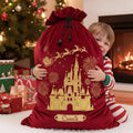 Personalized Christmas Drawstring Tote Bag for Kids - Santa Sack Drawstring Tote Bag GradoCreations