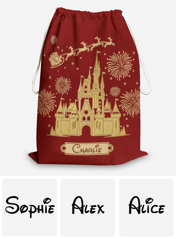 Personalized Christmas Drawstring Tote Bag for Kids - Santa Sack Drawstring Tote Bag GradoCreations