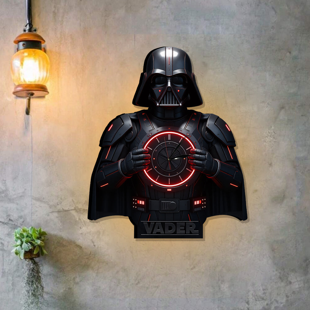 Personalized LED Light Wall Clock Custom Star Wars Decor Gift LED Light Wall Clock GradoCreations