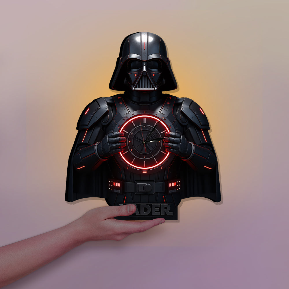 Personalized LED Light Wall Clock Custom Star Wars Decor Gift LED Light Wall Clock GradoCreations