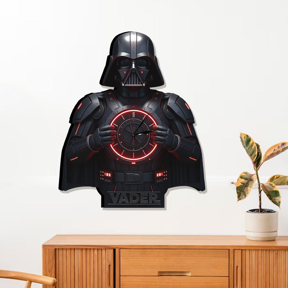 Personalized LED Light Wall Clock Custom Star Wars Decor Gift LED Light Wall Clock GradoCreations