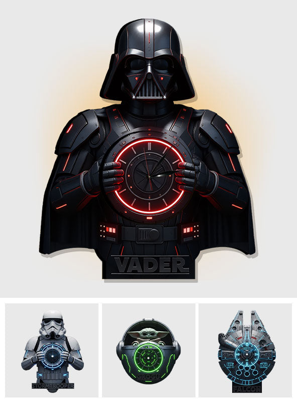 Personalized LED Light Wall Clock Custom Star Wars Decor Gift LED Light Wall Clock GradoCreations