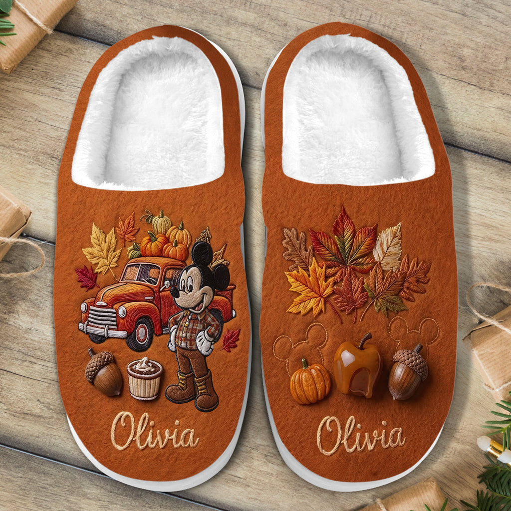 Personalized Autumn Pumpkin Slippers Custom Family Gift Slippers GradoCreations