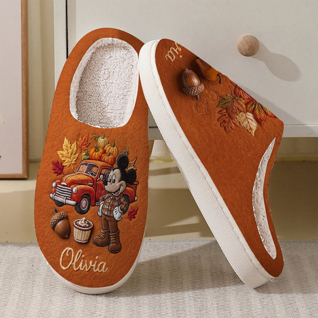 Personalized Autumn Pumpkin Slippers Custom Family Gift Slippers GradoCreations