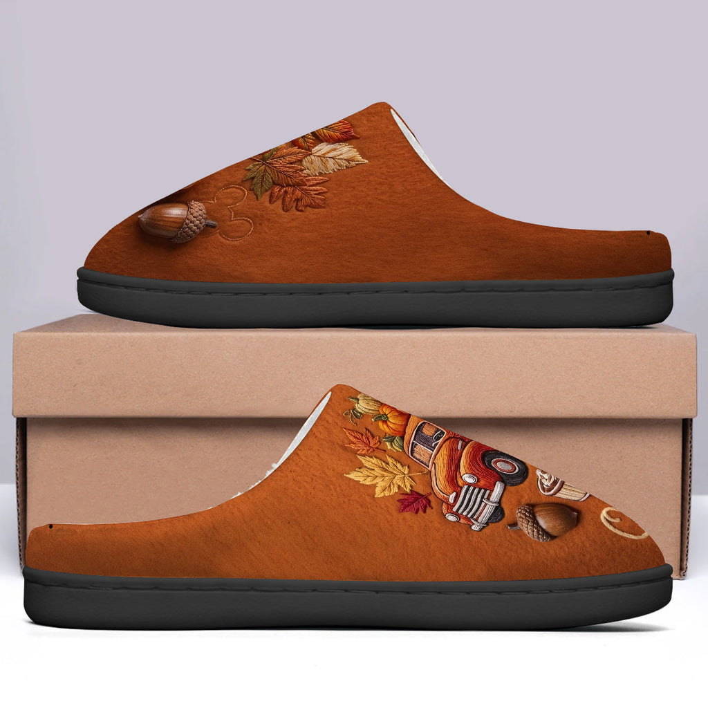 Personalized Autumn Pumpkin Cartoon Mouse Slippers Gift Slippers GradoCreations