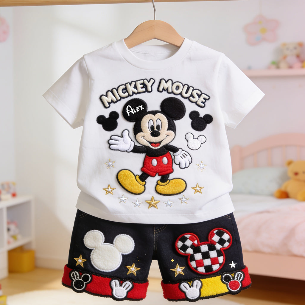 Personalized Mickey Mouse Kids T-Shirt & Shorts Set Kid T-shirt & Shorts GradoCreations