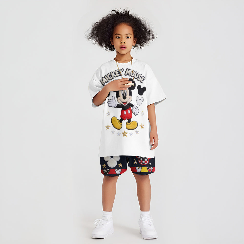 Personalized Mickey Mouse Kids T-Shirt & Shorts Set Kid T-shirt & Shorts GradoCreations