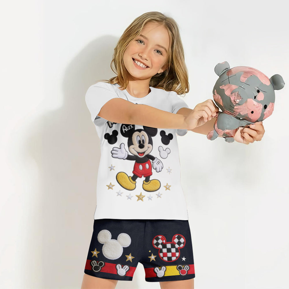 Personalized Mickey Mouse Kids T-Shirt & Shorts Set Kid T-shirt & Shorts GradoCreations