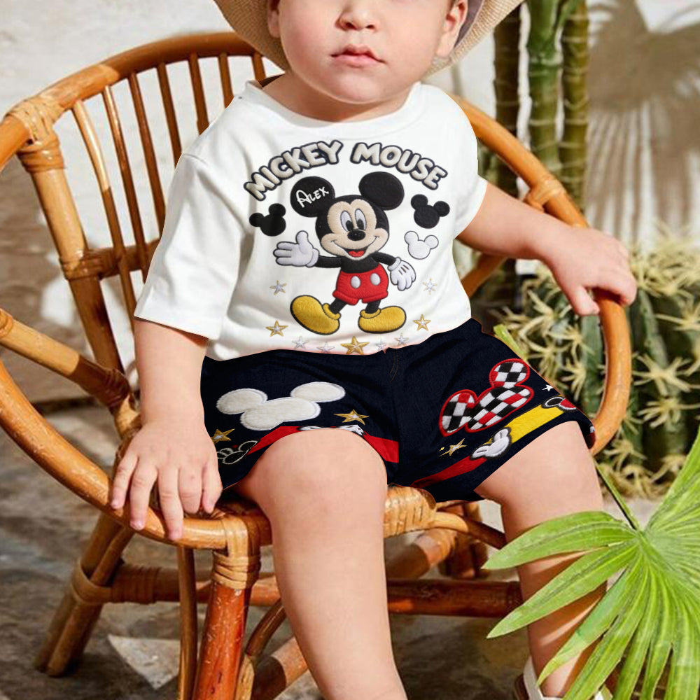 Personalized Mickey Mouse Kids T-Shirt & Shorts Set Kid T-shirt & Shorts GradoCreations