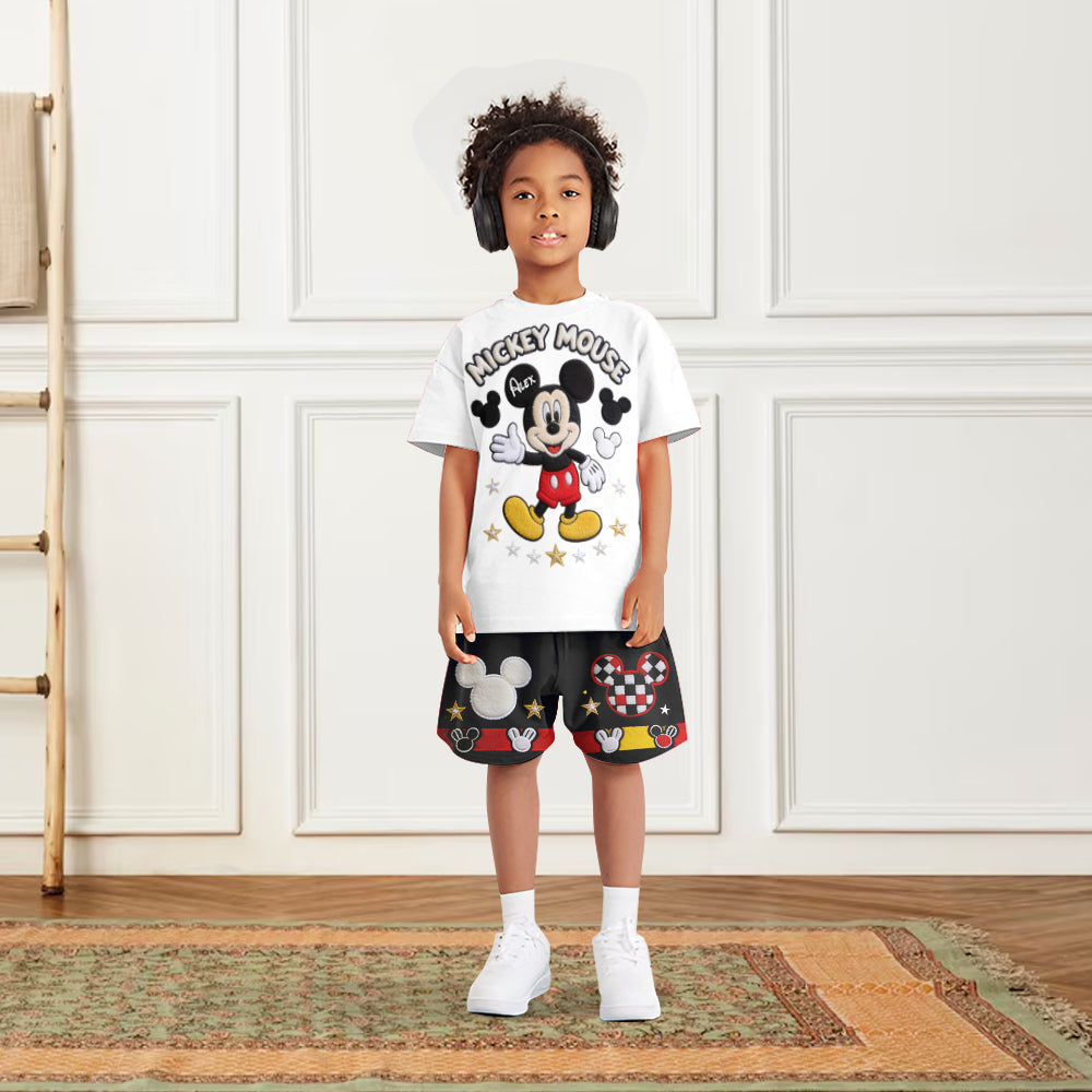 Personalized Mickey Mouse Kids T-Shirt & Shorts Set Kid T-shirt & Shorts GradoCreations