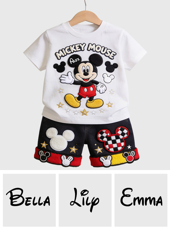 Personalized Mickey Mouse Kids T-Shirt & Shorts Set Kid T-shirt & Shorts GradoCreations