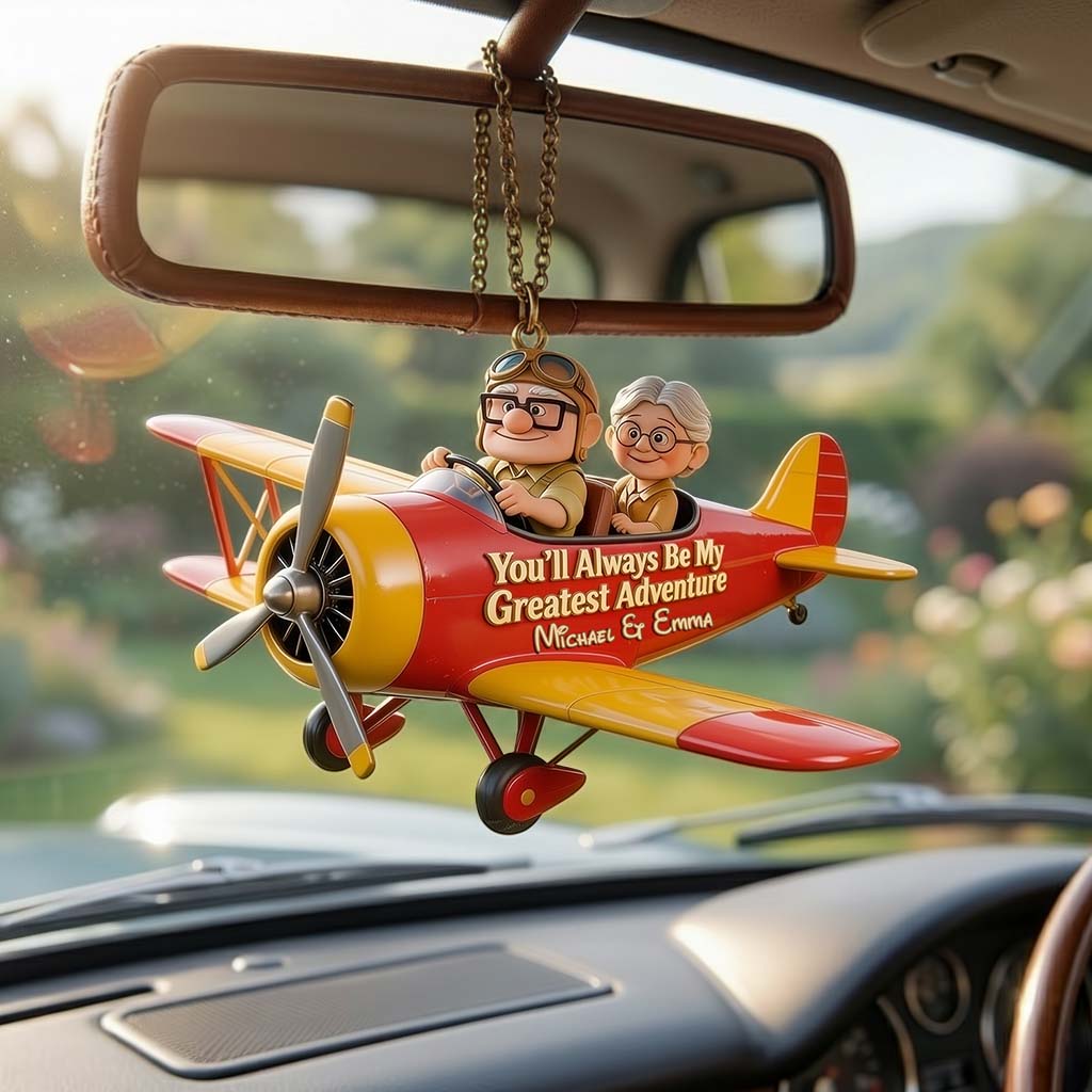 Personalized Couple Car Ornament Custom Name Gift for Him/Her Car Ornament GradoCreations