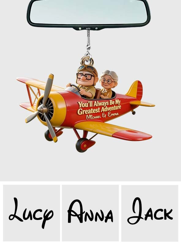 Personalized Couple Car Ornament Custom Name Gift for Him/Her Car Ornament GradoCreations