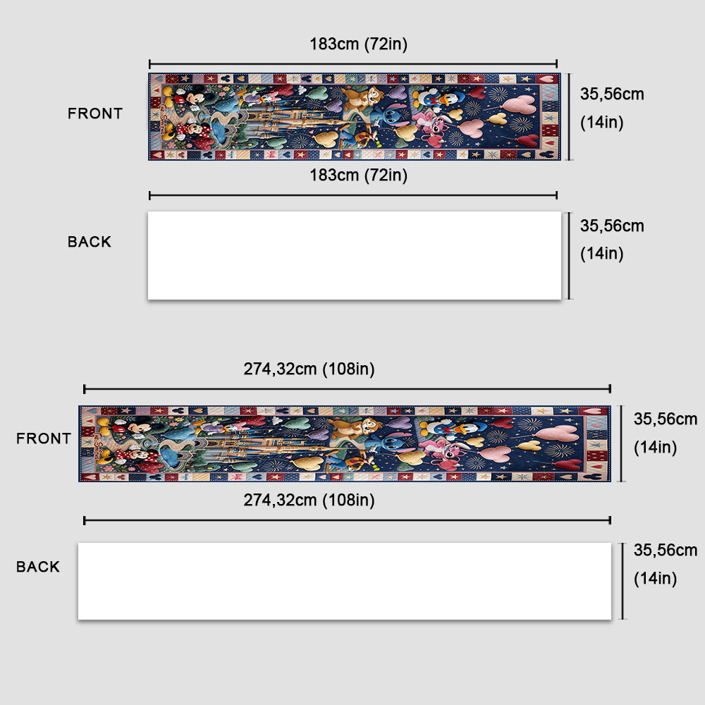Personalized Disney Themed Table Runner with Custom Name for Kids Table Runner GradoCreations