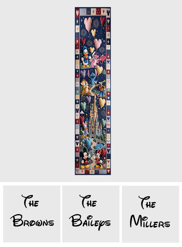 Personalized Disney Themed Table Runner with Custom Name for Kids Table Runner GradoCreations