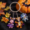 Personalized Halloween Bear Keychain with Charms Gift Premium Keychain With Charms GradoCreations