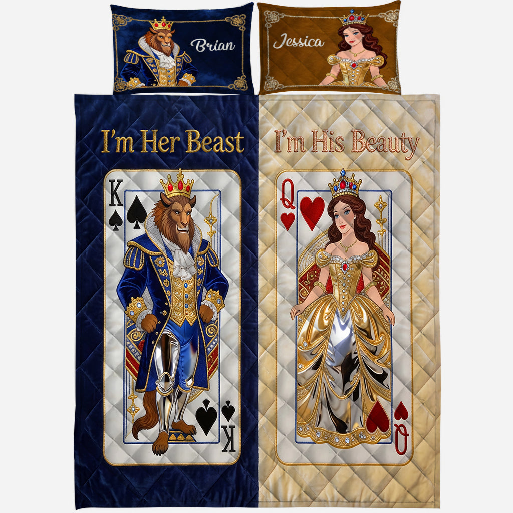 Personalized Quilted Bedding Set for Couples - His & Her Gift Quilted Bedding Set GradoCreations