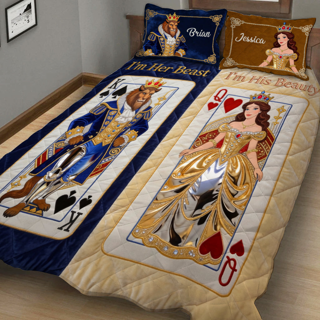 Personalized Quilted Bedding Set for Couples - His & Her Gift Quilted Bedding Set GradoCreations