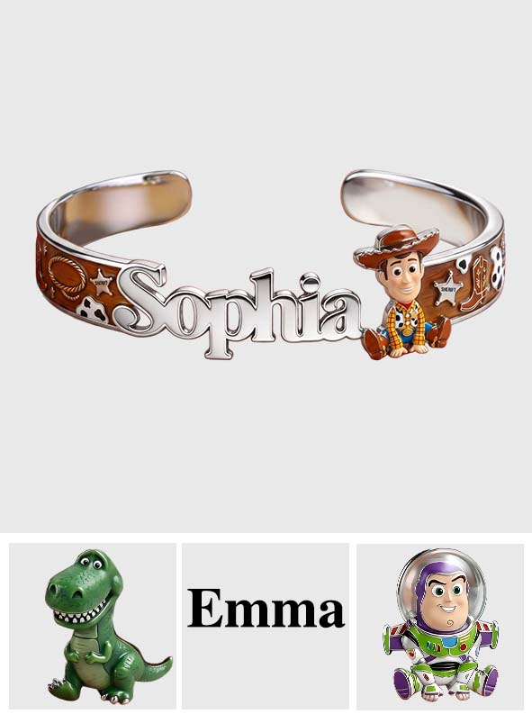 Personalized Cartoon Character Cuff Bracelet for Kids | Unique Gift Shaped Cuff Bracelet GradoCreations