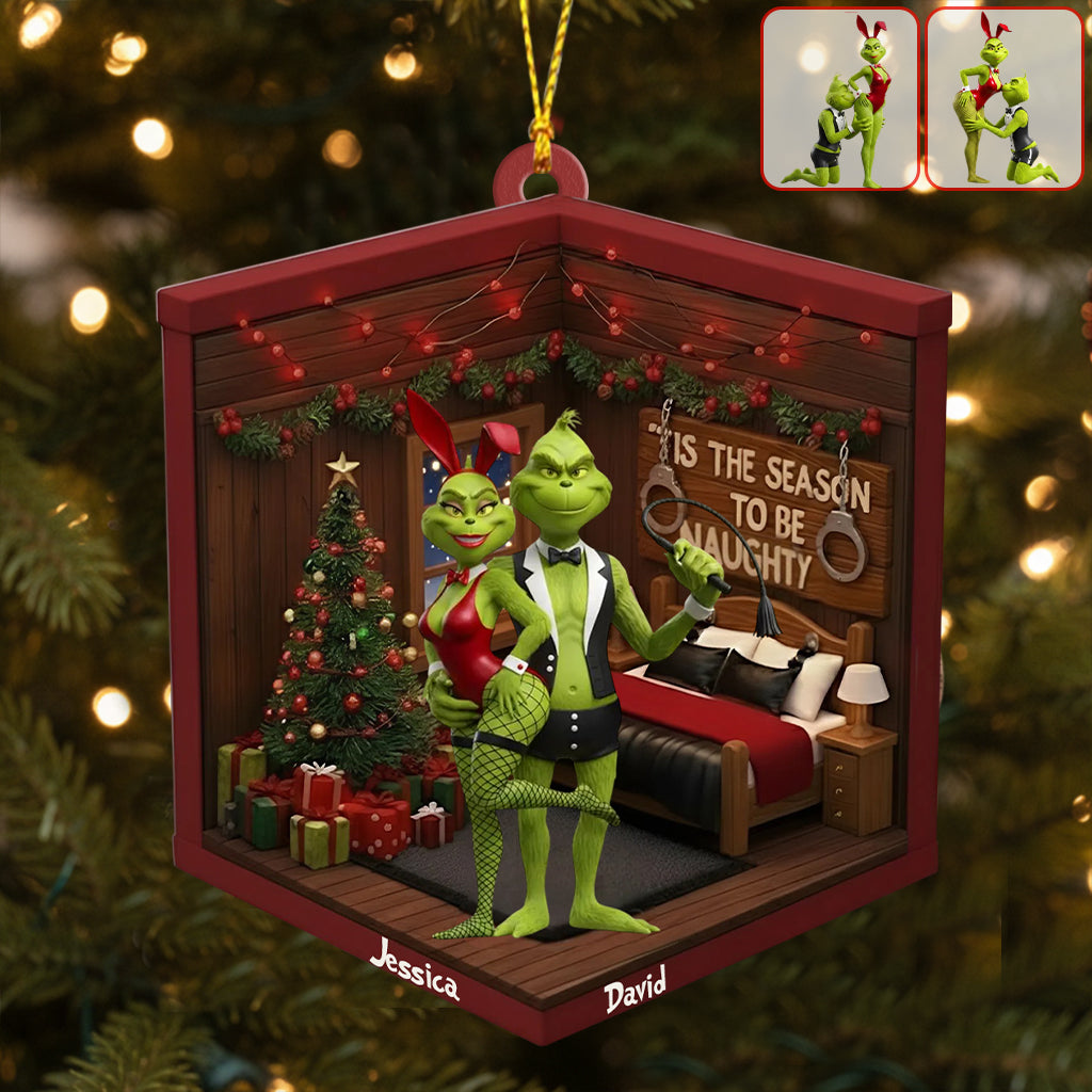 Personalized Naughty Green Couple Christmas Ornament Gift Ornament GradoCreations