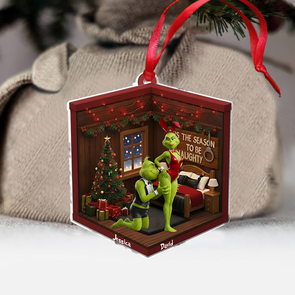Personalized Naughty Green Couple Christmas Ornament Gift Ornament GradoCreations