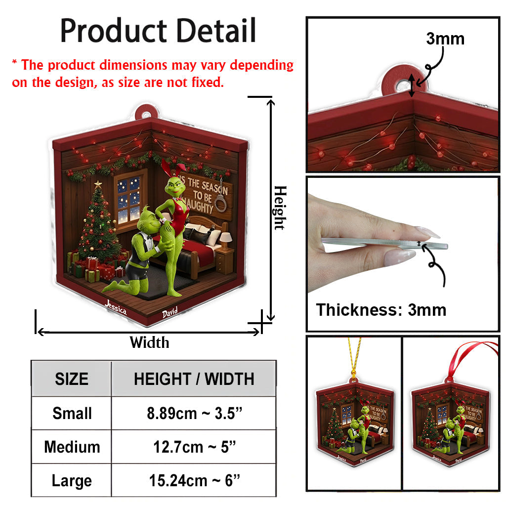 Personalized Naughty Green Couple Christmas Ornament Gift Ornament GradoCreations