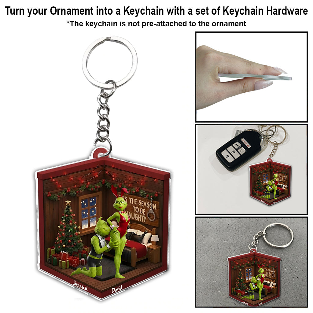 Personalized Naughty Green Couple Christmas Ornament Gift Ornament GradoCreations