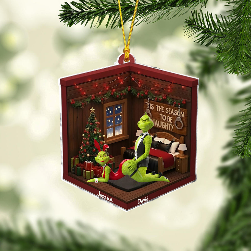 Personalized Naughty Green Couple Christmas Ornament Gift Ornament GradoCreations
