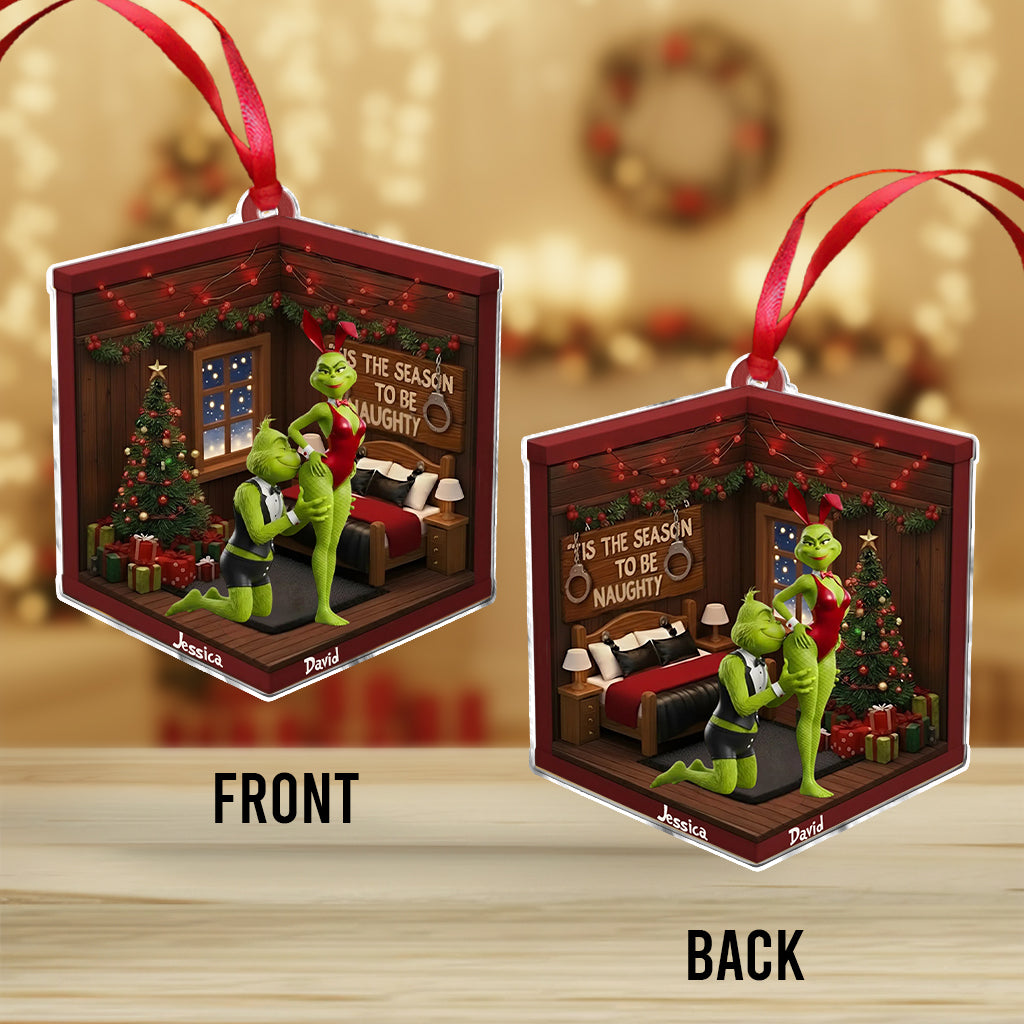 Personalized Naughty Green Couple Christmas Ornament Gift Ornament GradoCreations
