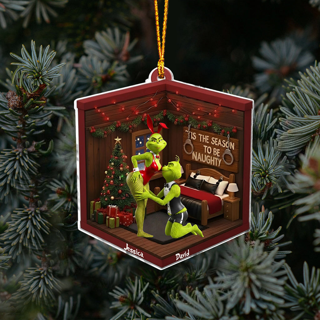 Personalized Naughty Green Couple Christmas Ornament Gift Ornament GradoCreations