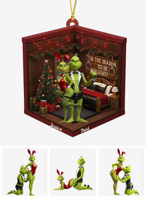 Personalized Naughty Green Couple Christmas Ornament Gift Ornament GradoCreations