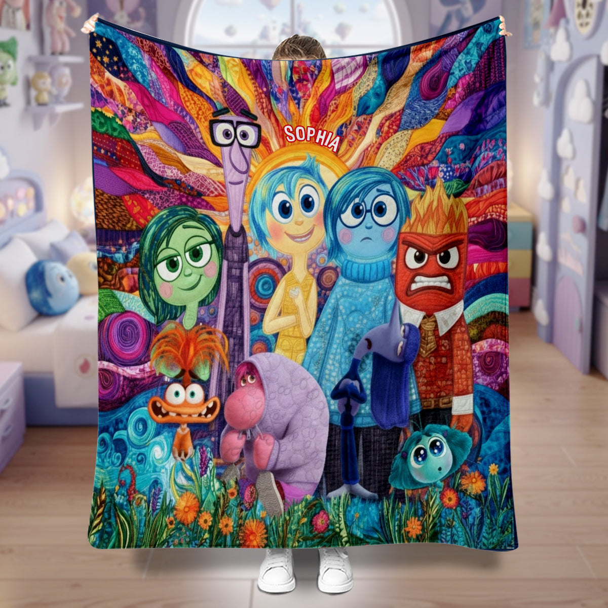 Personalized Inside Out Blanket Custom Name Gift for Kids Blanket GradoCreations