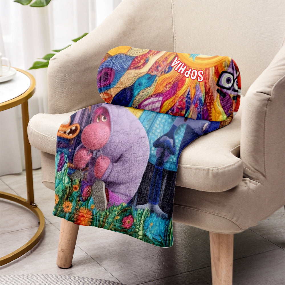Personalized Inside Out Blanket Custom Name Gift for Kids Blanket GradoCreations
