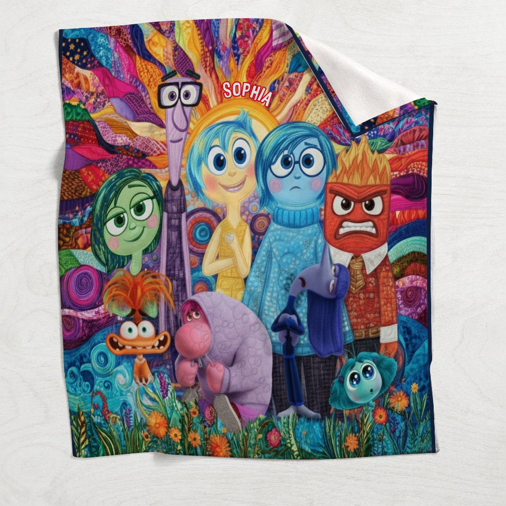 Personalized Inside Out Blanket Custom Name Gift for Kids Blanket GradoCreations