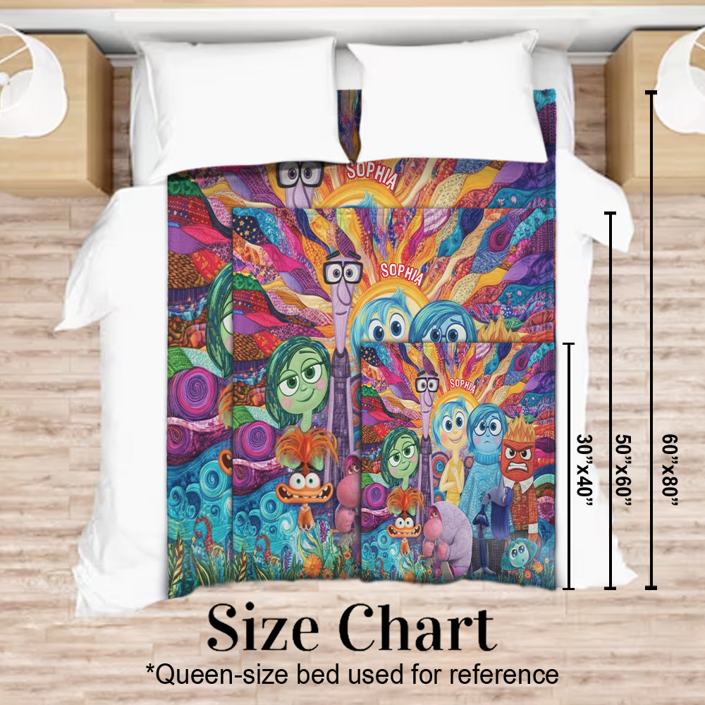 Personalized Inside Out Blanket Custom Name Gift for Kids Blanket GradoCreations
