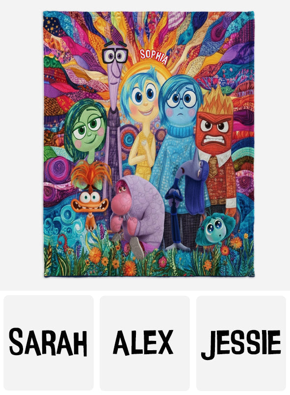 Personalized Inside Out Blanket Custom Name Gift for Kids Blanket GradoCreations