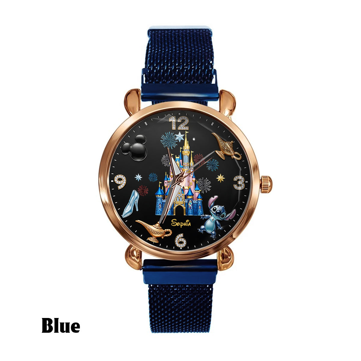 Personalized Disney Castle Women's Hand Watch with Custom Name Women Hand Watch GradoCreations