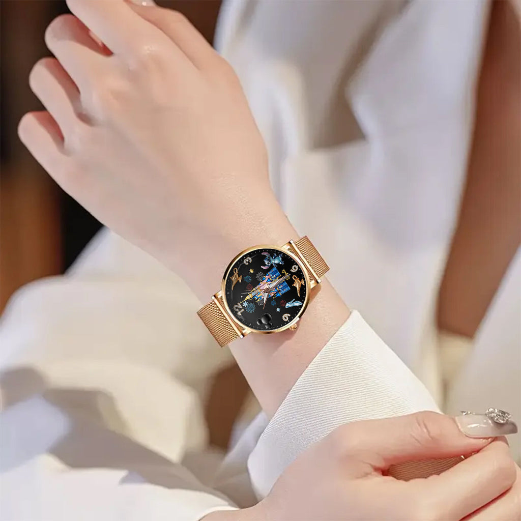 Personalized Disney Castle Women's Hand Watch with Custom Name Women Hand Watch GradoCreations