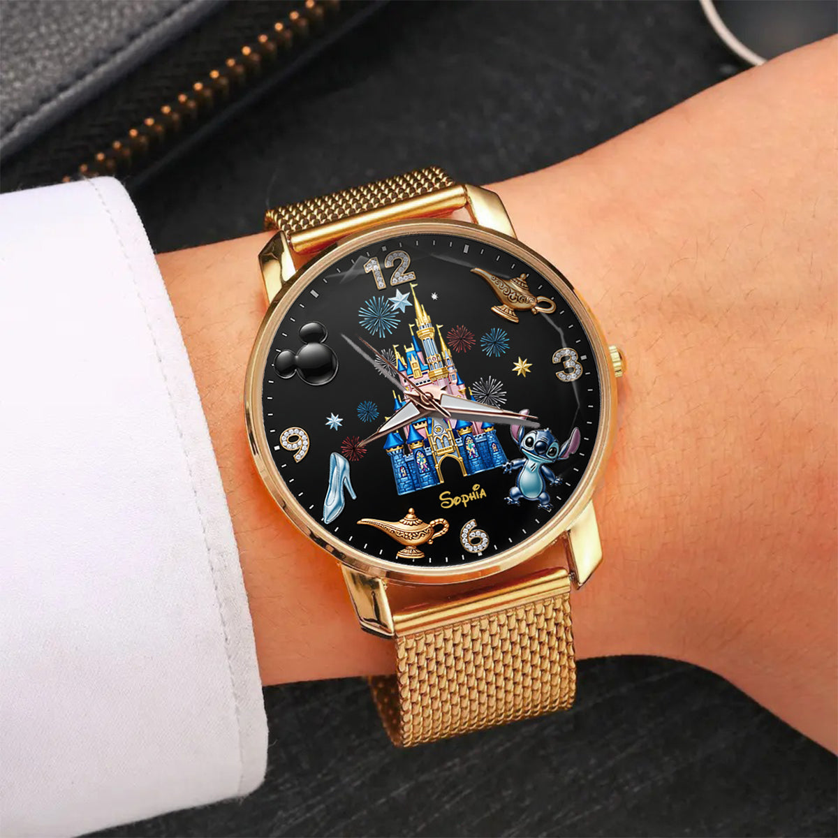 Personalized Disney Castle Women's Hand Watch with Custom Name Women Hand Watch GradoCreations