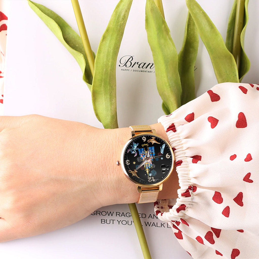 Personalized Disney Castle Women's Hand Watch with Custom Name Women Hand Watch GradoCreations