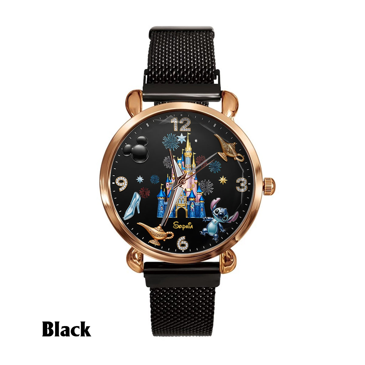 Personalized Disney Castle Women's Hand Watch with Custom Name Women Hand Watch GradoCreations