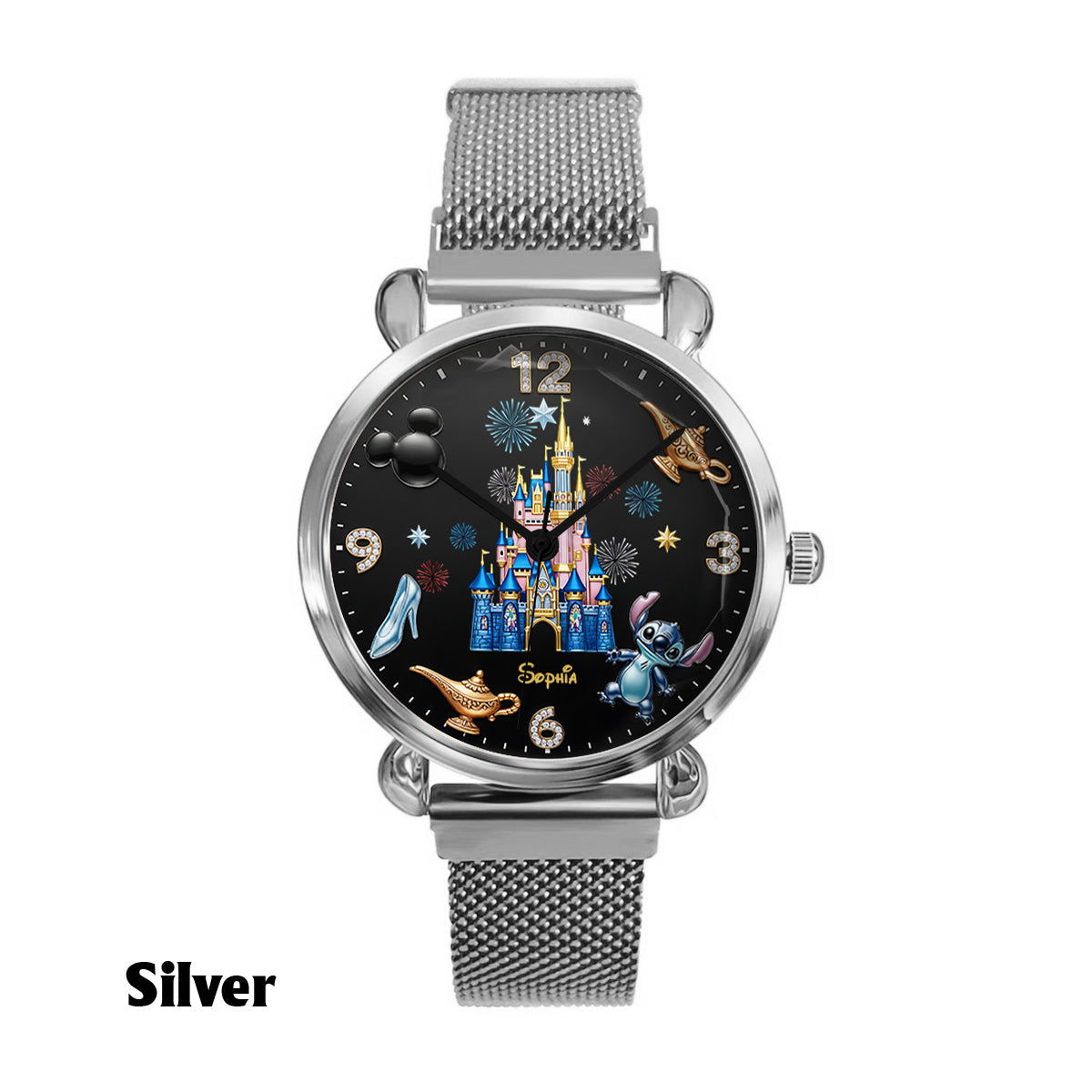 Personalized Disney Castle Women's Hand Watch with Custom Name Women Hand Watch GradoCreations