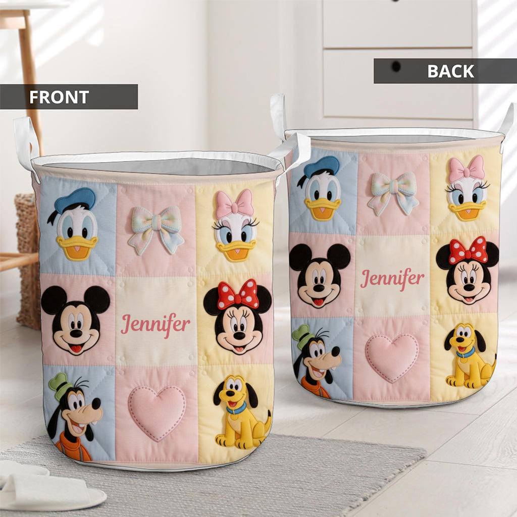 Personalized Kids Storage Basket Custom Name 3D Design Laundry Organizer Laundry Basket GradoCreations