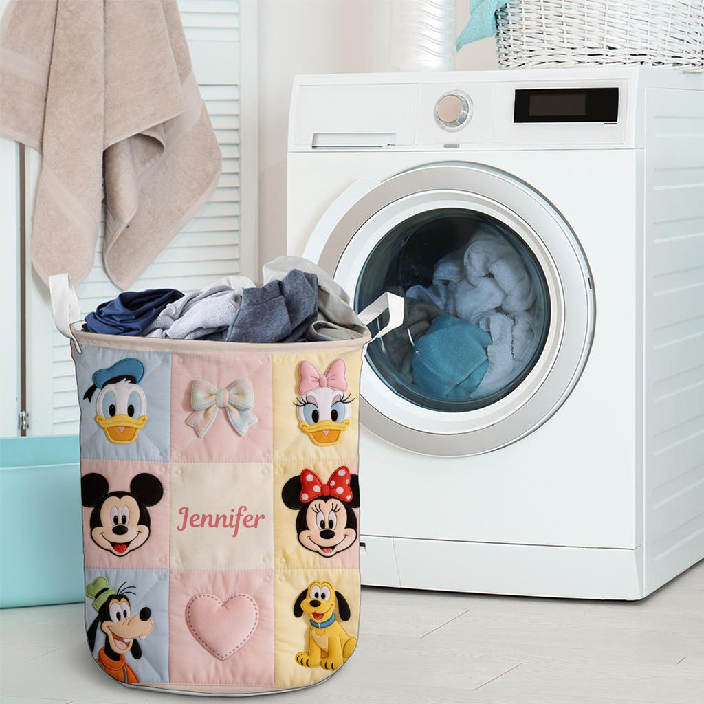 Personalized Kids Storage Basket Custom Name 3D Design Laundry Organizer Laundry Basket GradoCreations