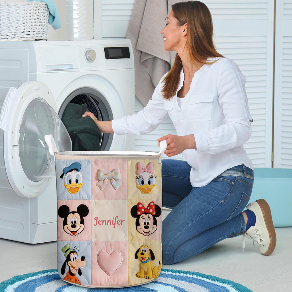 Personalized Kids Storage Basket Custom Name 3D Design Laundry Organizer Laundry Basket GradoCreations