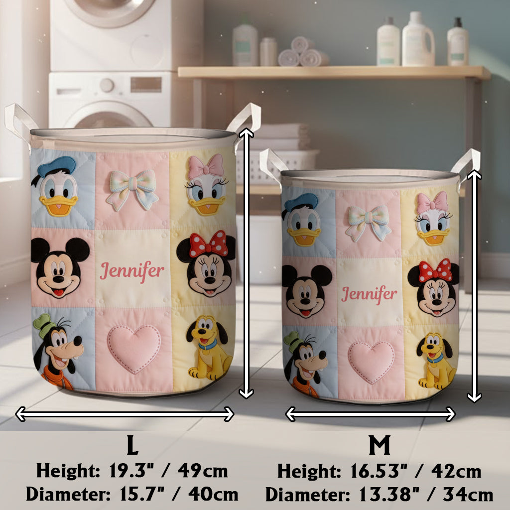 Personalized Kids Storage Basket Custom Name 3D Design Laundry Organizer Laundry Basket GradoCreations