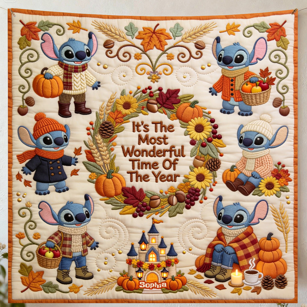 Personalized Ohana Blanket Fall Theme Gift for Family Blanket GradoCreations