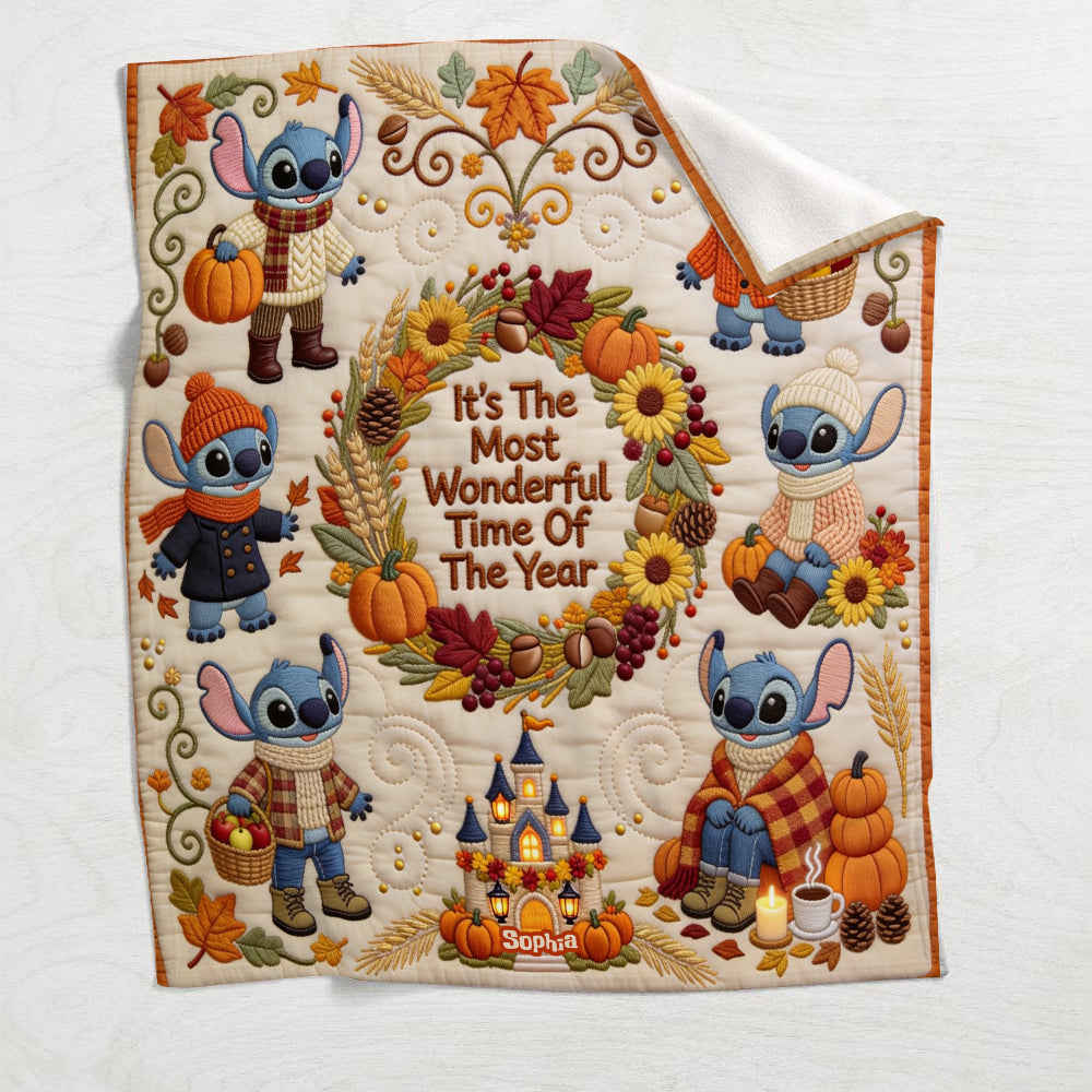 Personalized Ohana Blanket Fall Theme Gift for Family Blanket GradoCreations