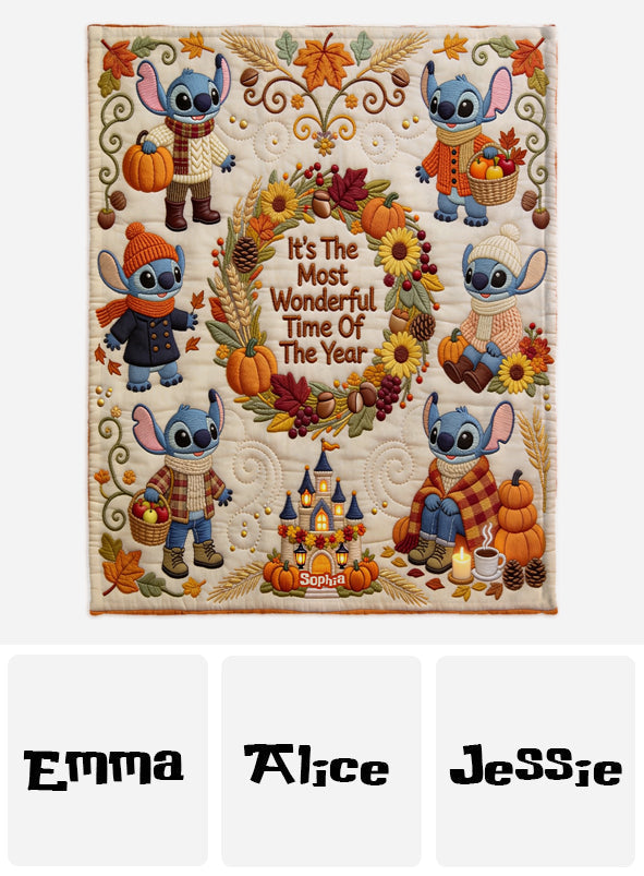 Personalized Ohana Blanket Fall Theme Gift for Family Blanket GradoCreations