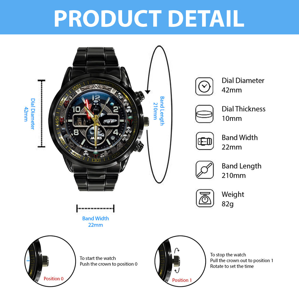 Personalized Star Wars Hand Watch with Unique Design for Men Hand Watch GradoCreations